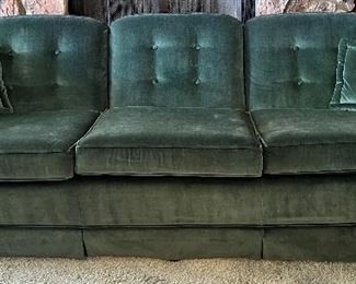 Vintage Ethan Allen Emerald Green Sofa 