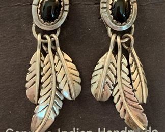 Vtg Native American Sterling Earrings