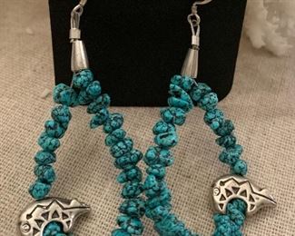 Native American Sterling and Turquoise Earrings