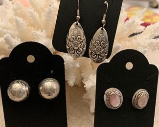 Sterling Earrings and Flatware Jewelry