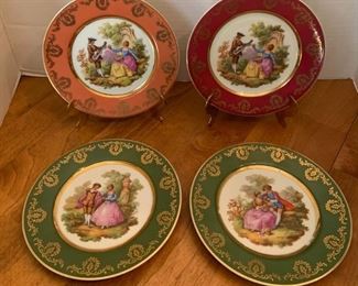 Four Hand Painted Limoges Plates