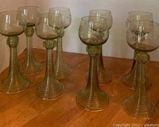 Vintage German Amber Wine Glasses