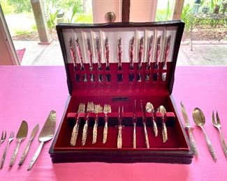Sterling Silver Gorham “Sea Rose”Flatware Set 
56 Pieces. 13 knives, forks, salad forks and spoons. 6 serving pieces. $1750 for all