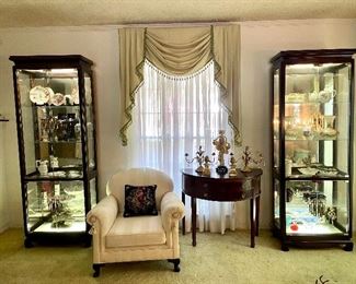 Beautiful Pair of Asian Style Lighted Cabinets. $700 each