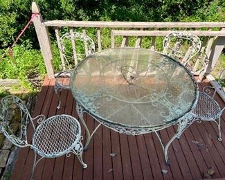 Glass And Iron Table $500
