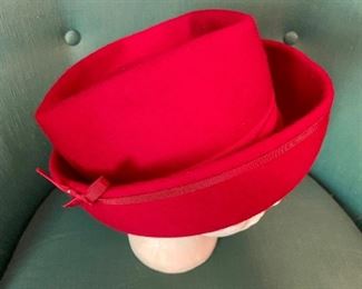 Mr John Classic Red Wool Vintage Hat $30