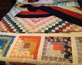 QUILTS FROM THE FAMILY THESE TWO ARE IN GREAT CONDITION OTHER IN VARIOUS CONDITION  WE ALSO HAVE HANDWORK SUCH AS AFHGANS