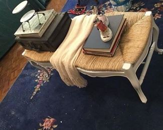 FRENCH STYLE BENCH , BOOKS, THROW AND MORE