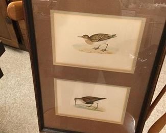 FRAMED PAIR OF ANTIQUE COLORED PRINTS