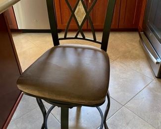 Metal and Leather Bar Stools (4)  38 1/4" H x 17 1/2"W x 16"D                                                                                                        Price $100 each 