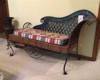 Wicker/Wrought Iron Chaise