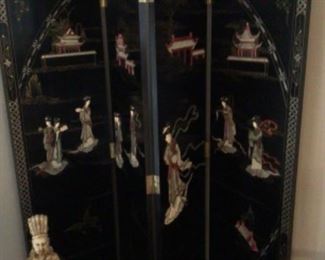 Asian Mother of Pearl Room Divider Screen