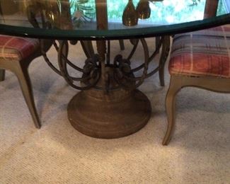 Another view of the Round Glass Top Dining Table with Concrete Pedestal Base