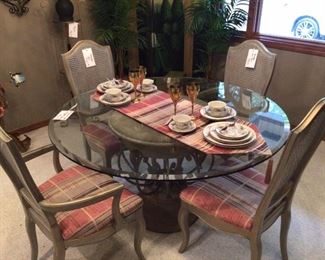 Dining Table and 4 Champagne Color Chairs