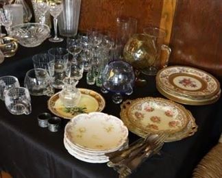 Vintage glassware, cut glass, china