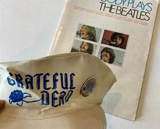 Vintage Grateful Dead Hat W/Pin-Beatles Music Book