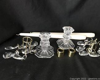 4 Candle Stick Holders With Embellishments