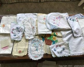 Embroidered Lot of Linens