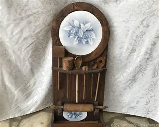 Unusual German Utensil Holder Wall Mount