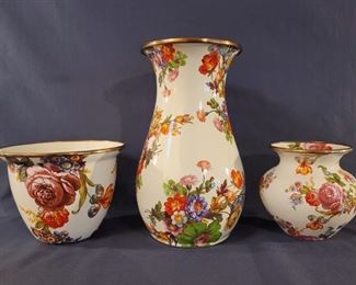 (3) MacKenzie-Childs Flower Market Flower Vases