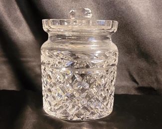 Waterford Crystal Biscuit Barrel, Marked