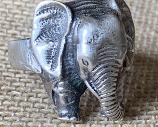 Sterling Silver Elephant Ring Size 7.5
