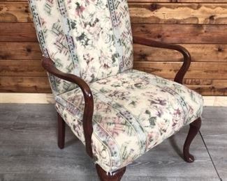 Queen Anne Upholstered Arm Chair