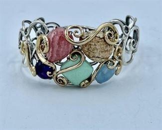 925 Bracelet with Multiple Colored Stones