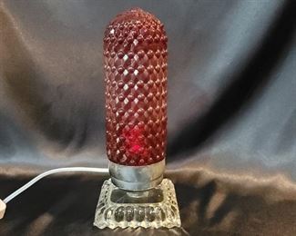 Vintage Red Hobnail Lamp for Ambient Lighting