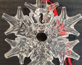 Waterford Crystal Snowflake Ornament, Marked