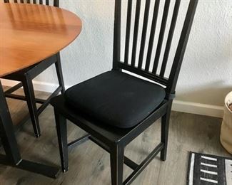 Black wood dining chairs
