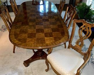Drexel Heritage dining table (2 leaves, 4 side & 2 arm chairs)