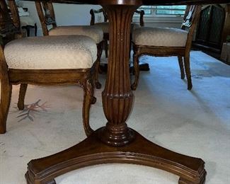 Pedestal view of dining table