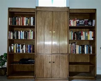 Pair bookcases with Armoire in middle