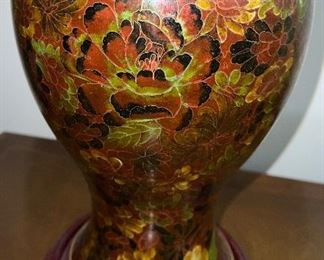 Cloisonne lamp detail