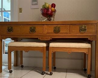 Entry/Console table; stool (pair)