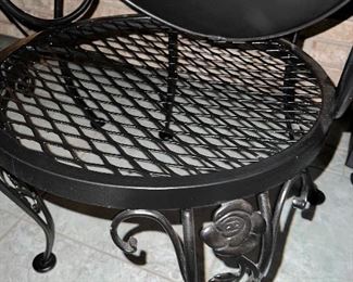 View of iron armchair seat