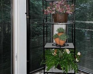 Floor lamp; Iron 5 tier shelf/plant stand