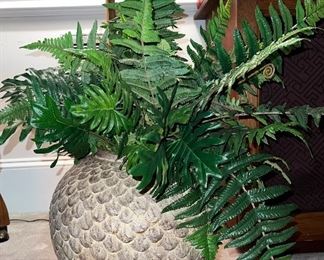 Ceramic vase with artificial plant