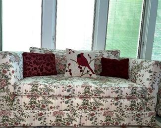 Loveseat with pillows