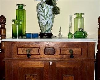 Antique marble top cabinet