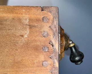 Detail view of antique cabinet