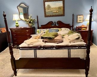 Ethan Allen queen four poster bed