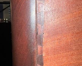 Detail view of side of drawer