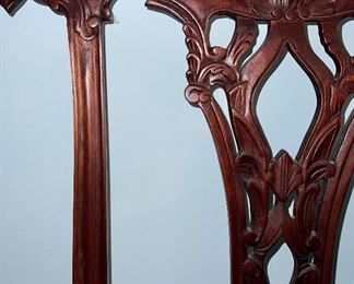 Detail view of bench carving