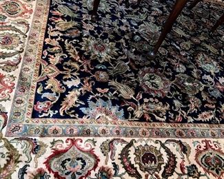 Detail view of wool area rug