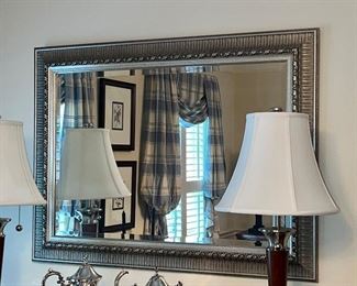 Silvertone beveled mirror