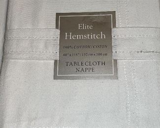 One of many colors and styles of tablecloths