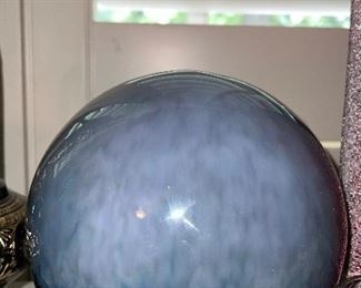 Blue ceramic globe