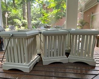 Painted wood candle holders